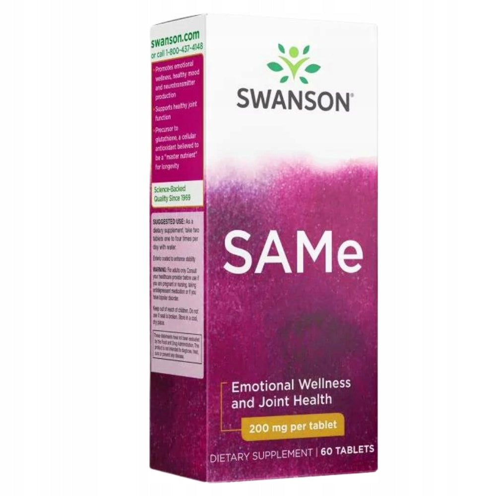SWANSON SAMe 200 mg 60 tabs NERVOUS SYSTEM SUPPORT WELL-BEING JOINTS
