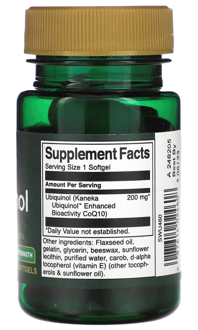 SWANSON Ubiquinol 200mg Coenzyme Q10 KANEKA 30 kaps Expiration date at least 1 year from the date of purchase