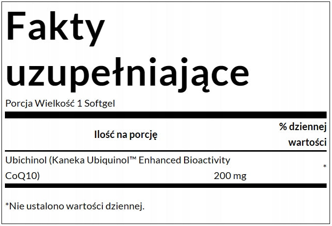 SWANSON Ubiquinol 200mg Coenzyme Q10 KANEKA 30 kaps Manufacturer code SWU460