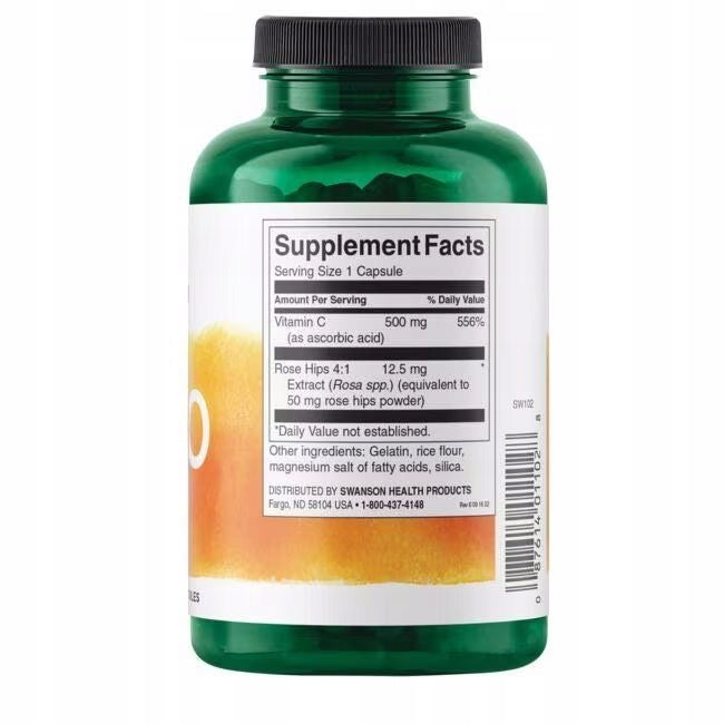 SWANSON Vitamin C with Rose Hips Extract (Vitamin C with Wild Extract) Expiration date at least six months from the date of purchase