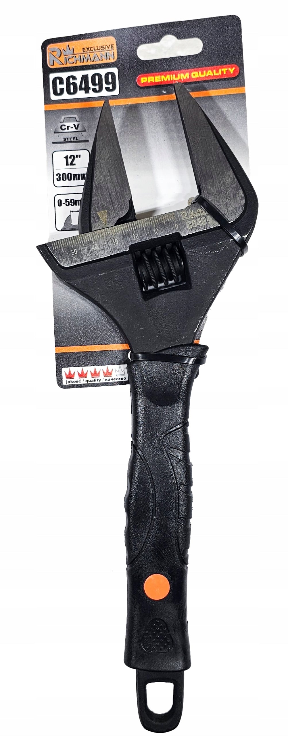 SWEDISH ADJUSTABLE WRENCH 12'' 0-59mm WIDE ADJUSTABLE RICHMANN C6499 Product weight with unit packaging 1 kg