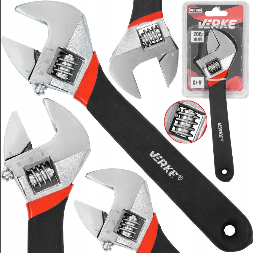 SWEDISH ADJUSTABLE WRENCH 200mm FOR HYDRAULIC PIPES FRENCH