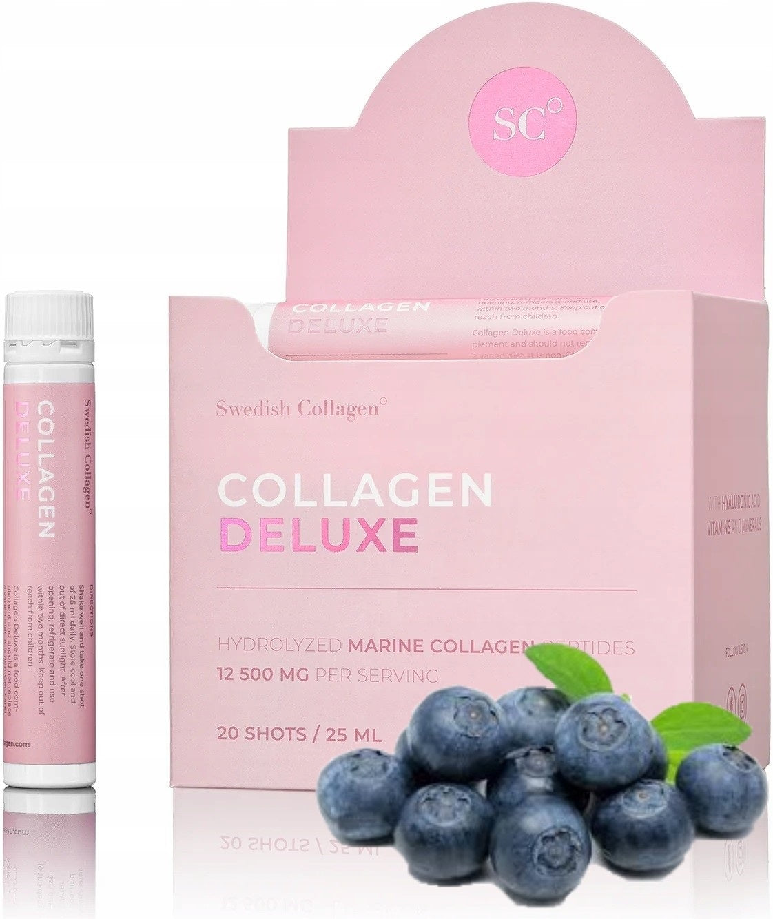 SWEDISH NUTRA COLLAGEN DELUXE SHOT MARINE COLLAGEN PEPTIDES 12 500 MG