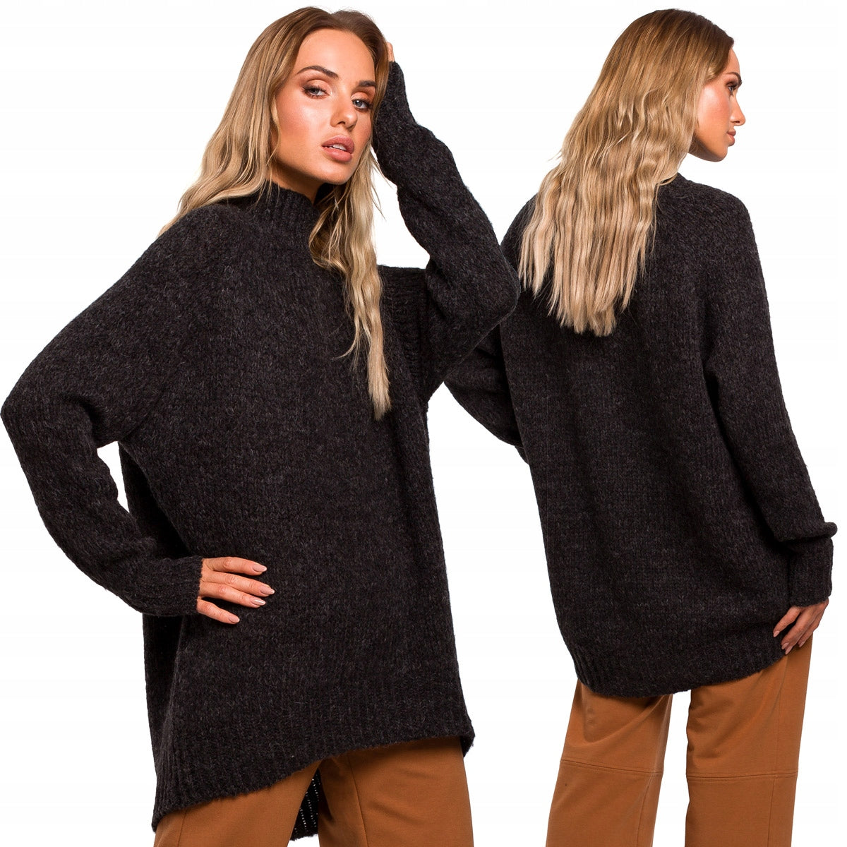 Pullover mit hohem Kragen für Damen MOE M468 