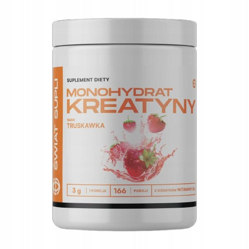 ŚWIAT SUPLI Creatine Monohydrate 500g STRAWBERRY flavor