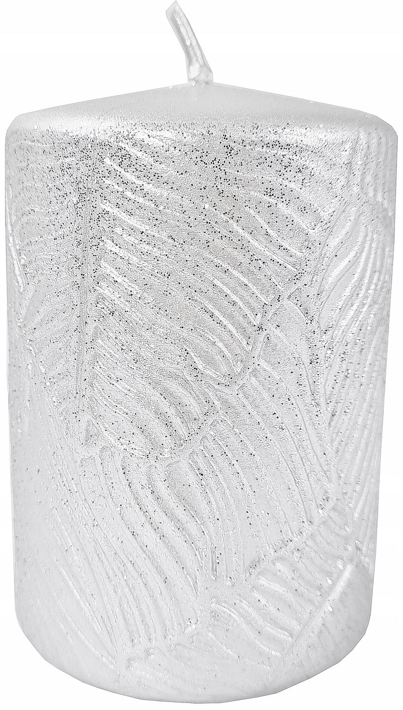 Paraffinkerze, 7x10 cm, silber 