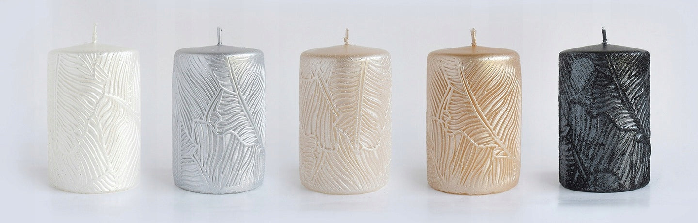 Paraffinkerze, 7x14 cm, Champagnerfarbe 