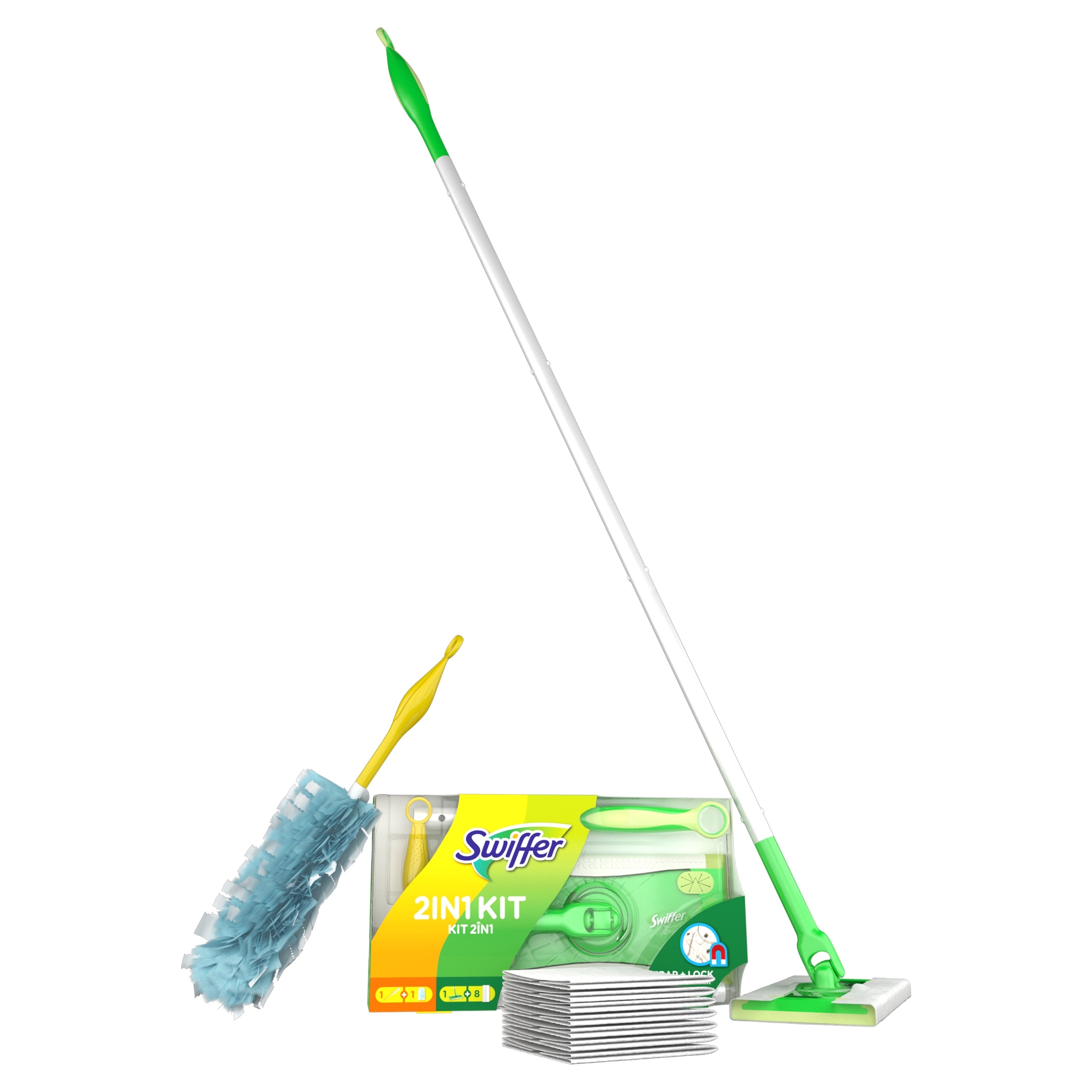 SWIFFER Mega Large Starter Kit Mop + Cartridges 8pcs + Litter 2+1 Brand Swiffer