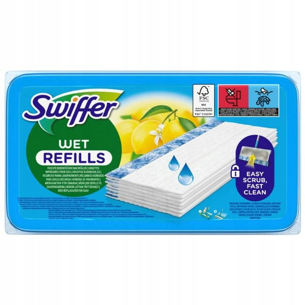 SWIFFER WET REFILLS REFILLS DAMP FLOOR CLOTHS 48 Pcs For Mop Packaging status original