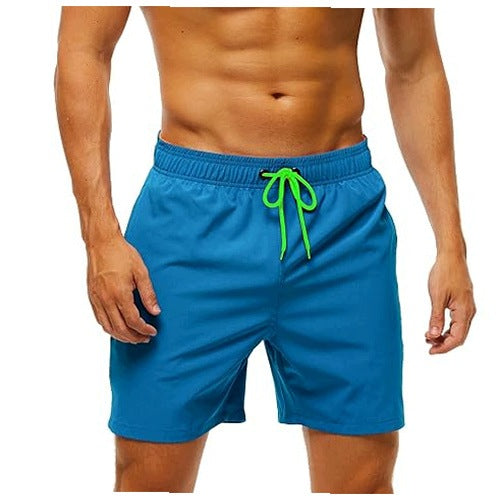 SWIM SHORTS MEN QUICK-DRYING POCKETS ZIPPER BLUE XXL