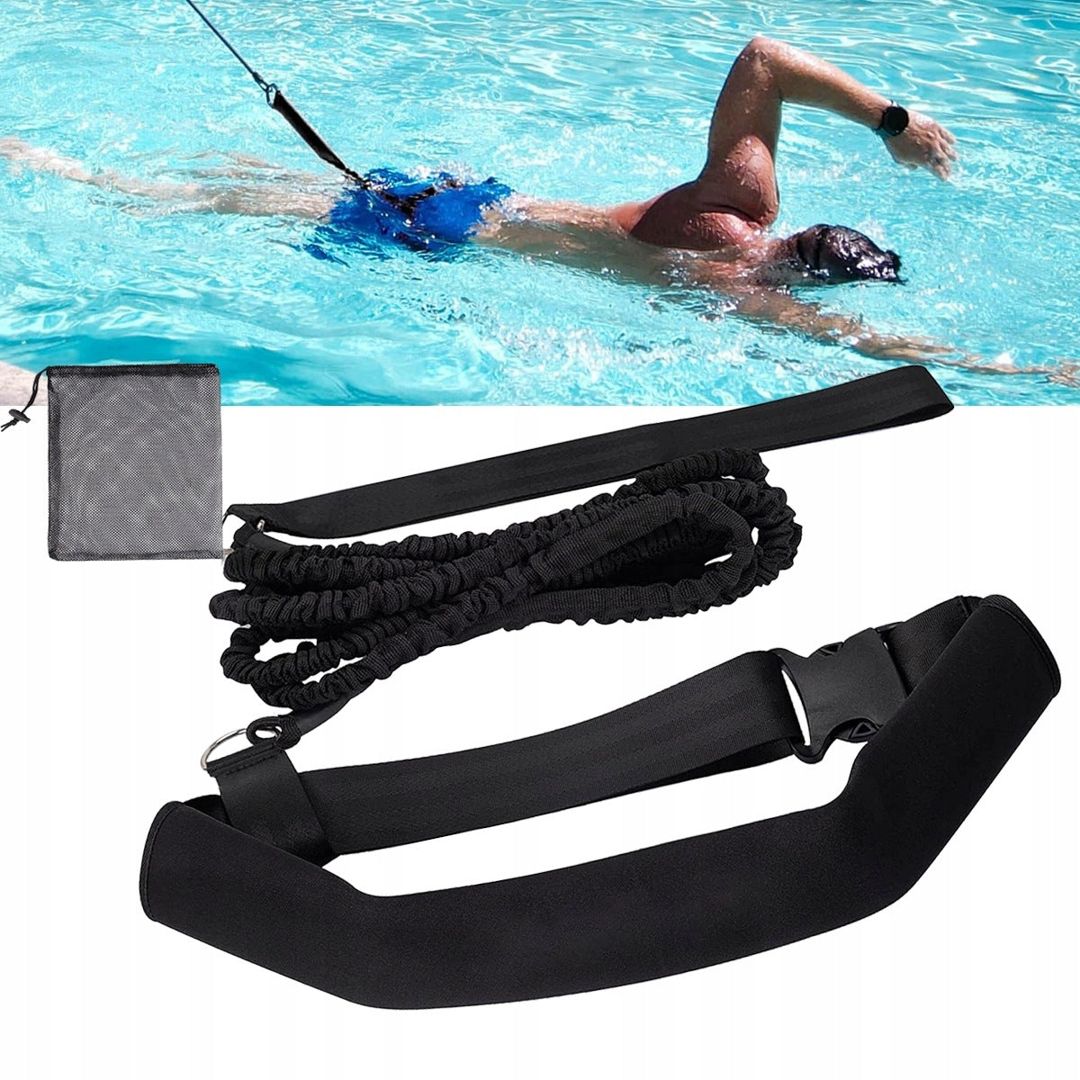 SWIMMING BELT IN THE POOL ADJUSTABLE TRAINING FOR ADULTS 3.6METER