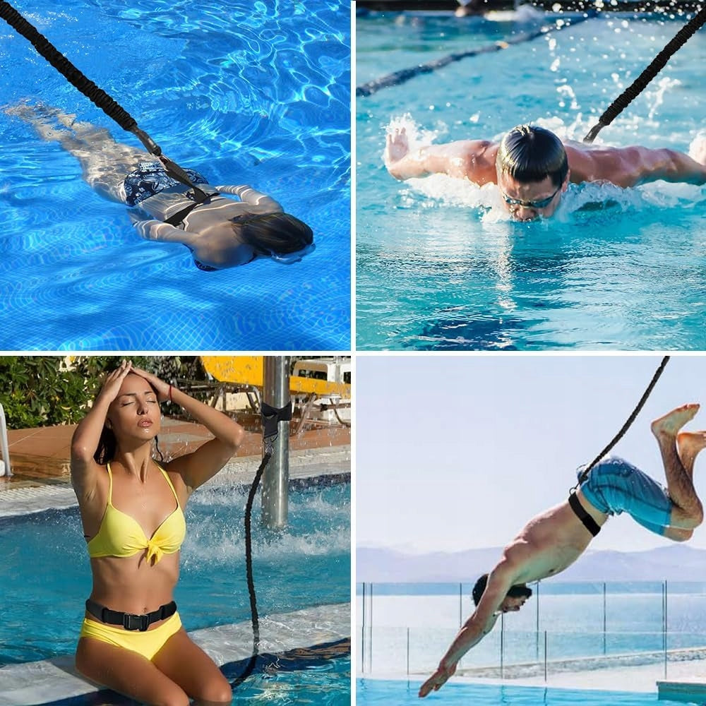 SWIMMING BELT IN THE POOL ADJUSTABLE TRAINING FOR ADULTS 4-12 METERS Model Regulowany
