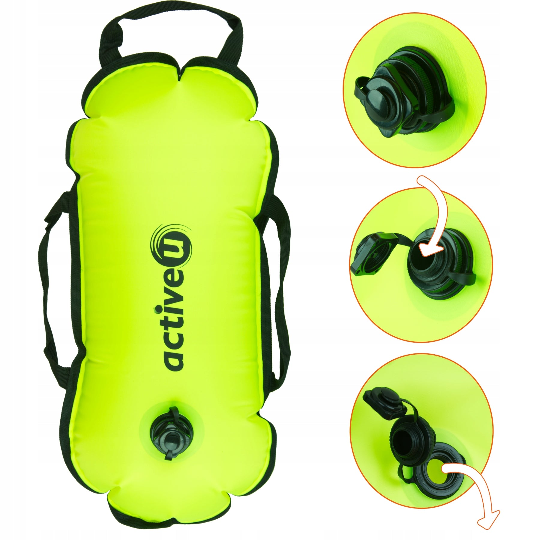 SWIMMING BUOY SAFETY SWIMMING BUOY ACTIVEU LIGHT + WHISTLE Length 58 cm