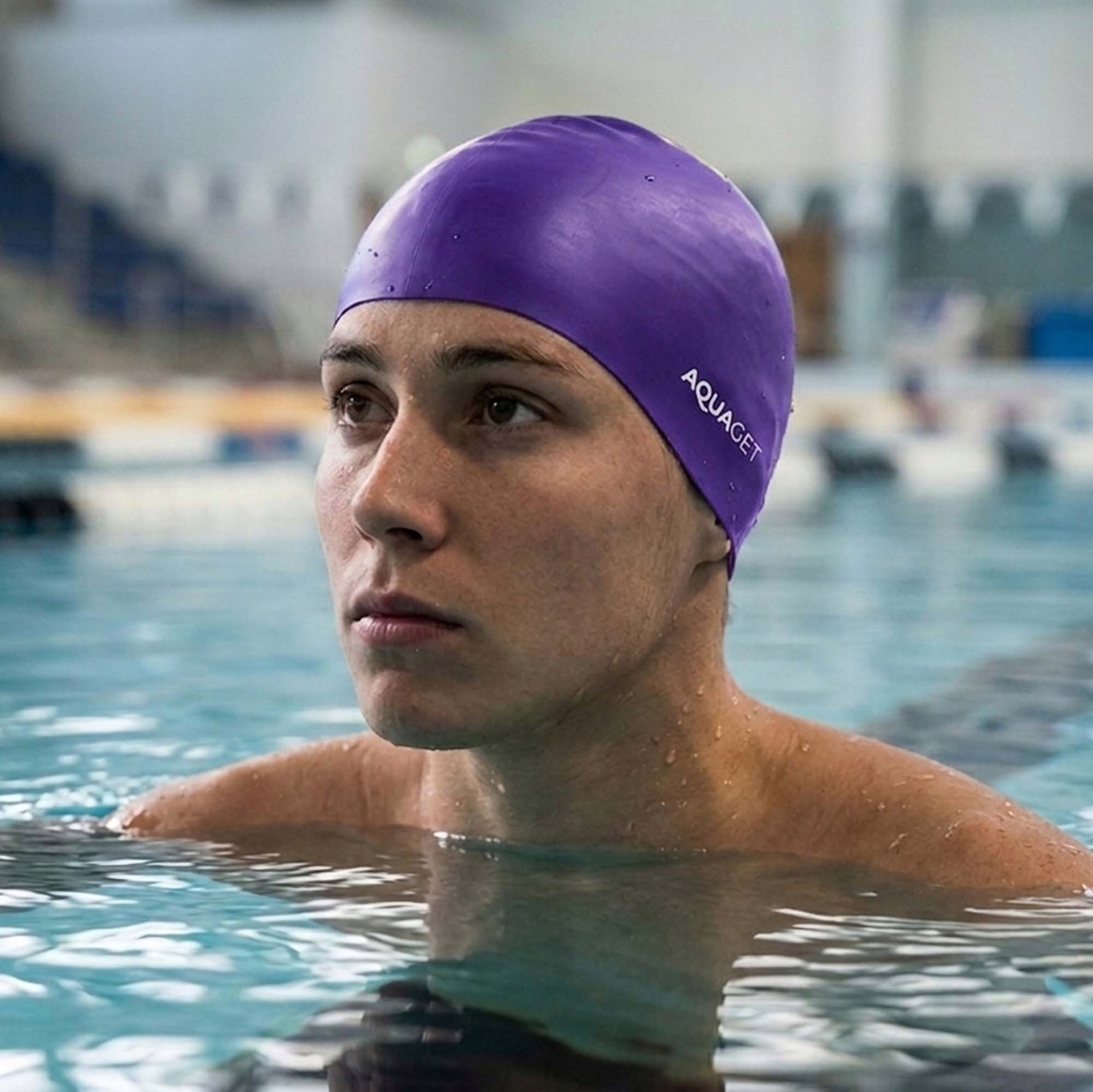 SWIMMING CAP FOR SWIMMING POOL SILICONE FOR SWIMMING FOR LONG HAIR UNIVERSAL Brand AQUAGET