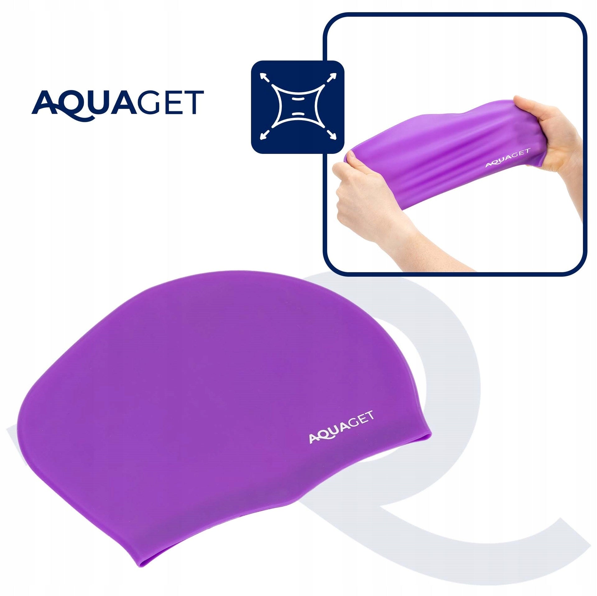 SWIMMING CAP FOR SWIMMING POOL SILICONE FOR SWIMMING FOR LONG HAIR UNIVERSAL Color purple