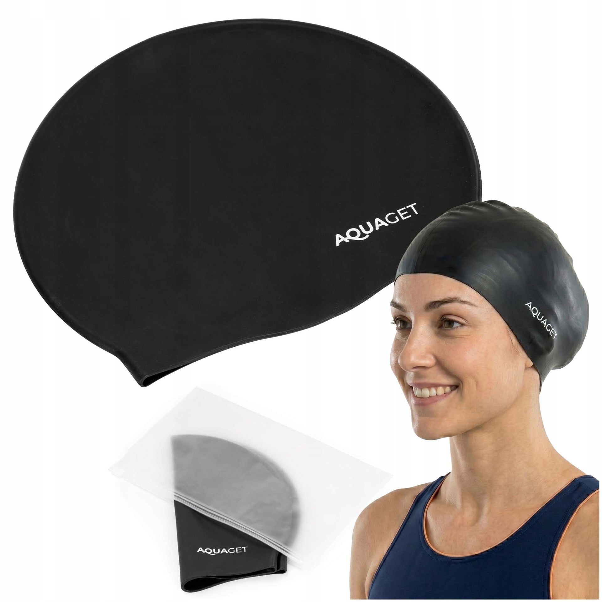 SWIMMING CAP FOR SWIMMING POOL SILICONE FOR SWIMMING UNIVERSAL STRETCH Color black