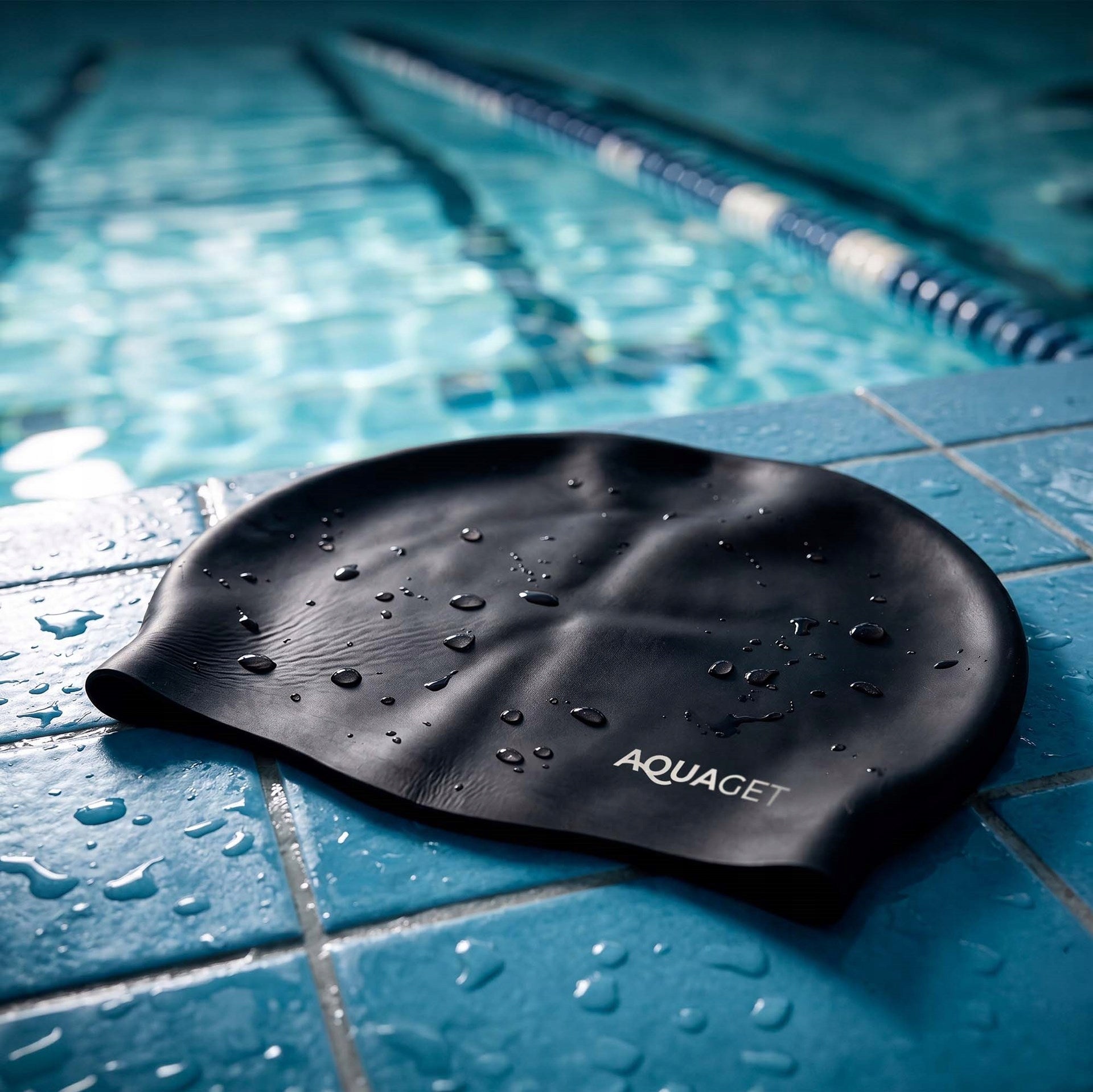SWIMMING CAP FOR SWIMMING POOL SILICONE FOR SWIMMING UNIVERSAL STRETCH Model AQ0033 CZEPEK PŁYWACKI