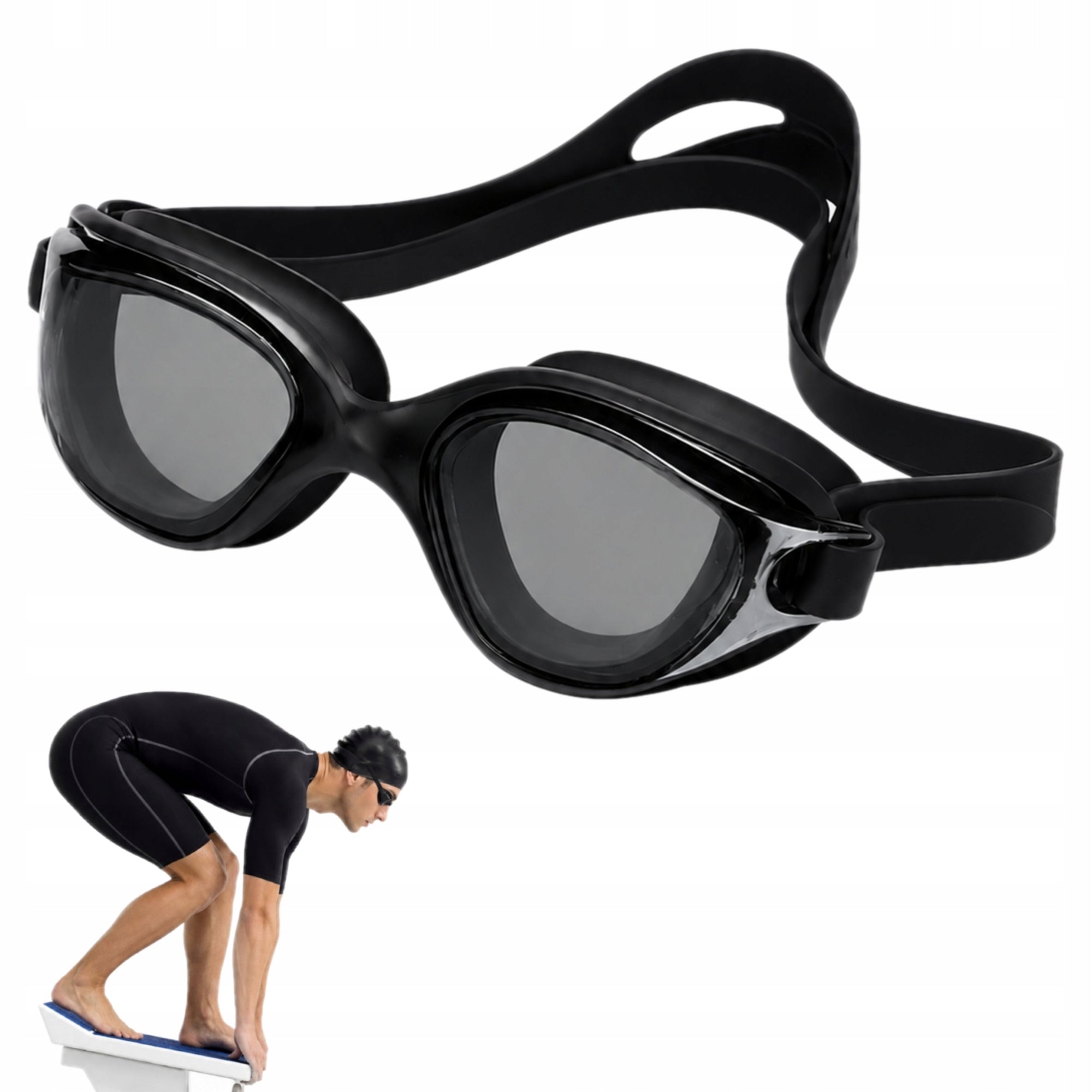 SWIMMING GOGGLES ANTI-FOG GOGGLES UV + CASE