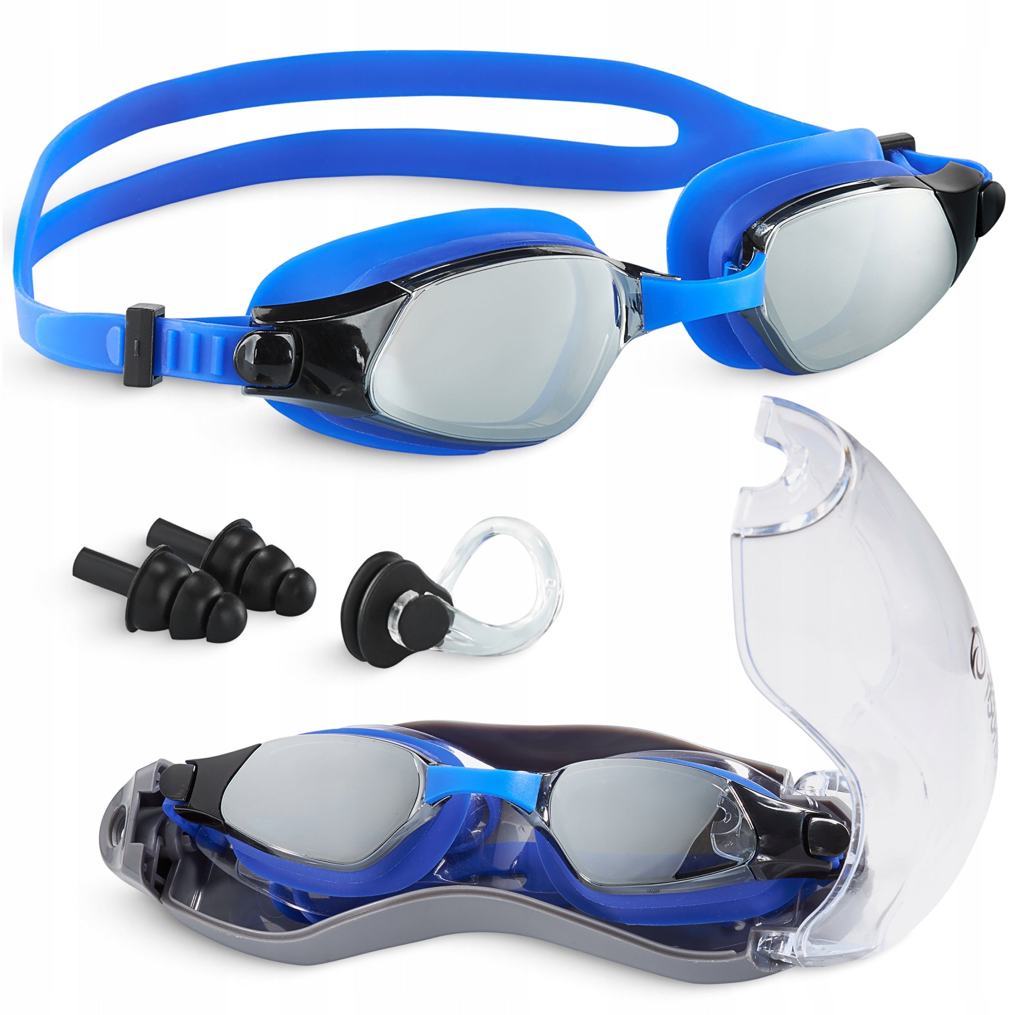 SWIMMING GOGGLES ANTI FOG SWIMMING POOL GLASSES ADJUSTABLE TSUNAMI