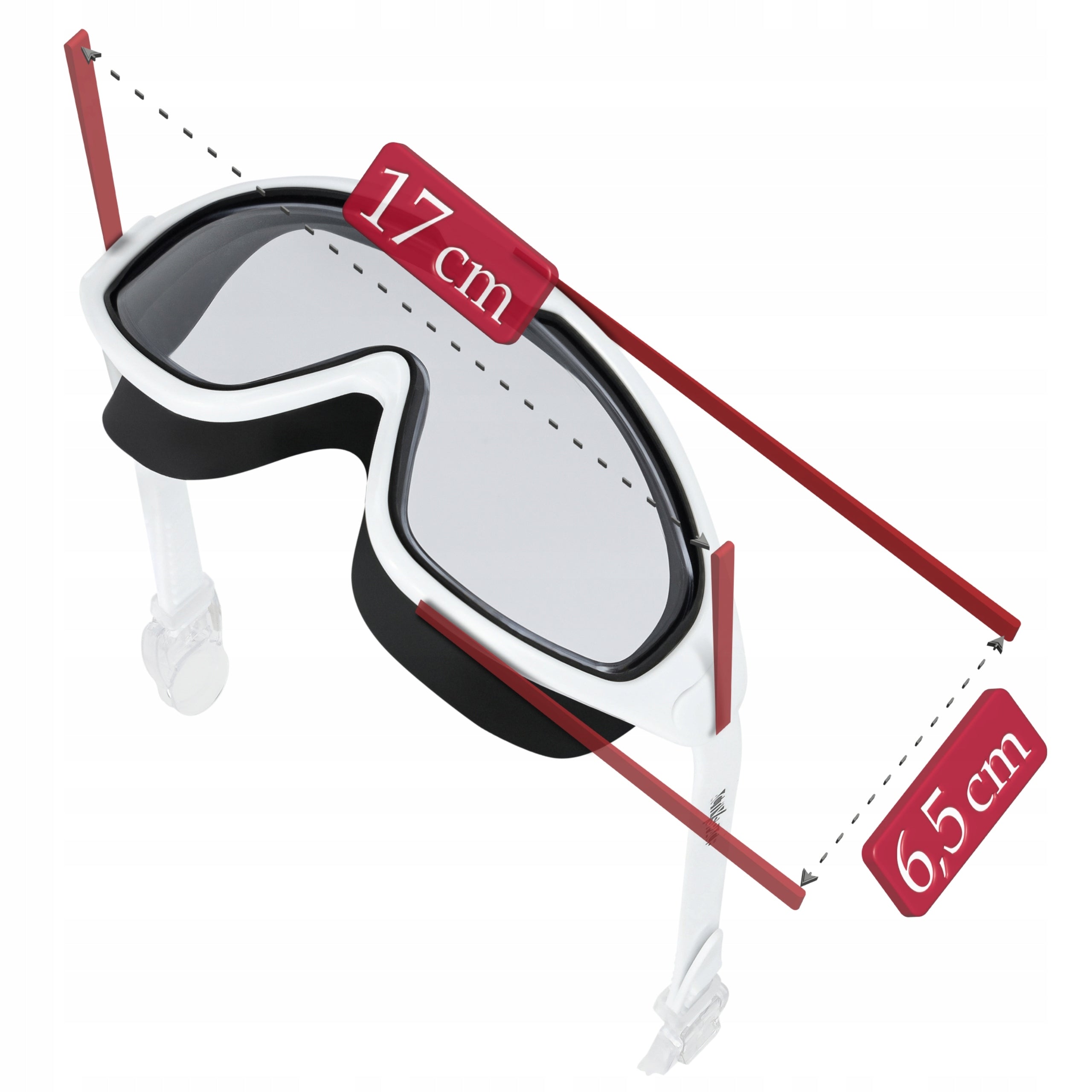 SWIMMING GOGGLES ANTI-FOG SWIMMING POOL GOGGLES +NOSE PLUGS AND CASE Color white