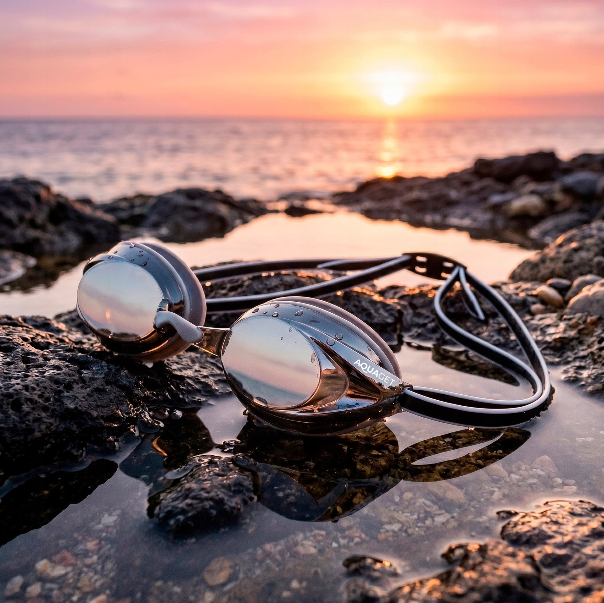 SWIMMING GOGGLES FOR SWIMMING POOL GOGGLES ANTI-FOG CASE UV filter Model AQ0017 OKULARY DO PŁYWANIA