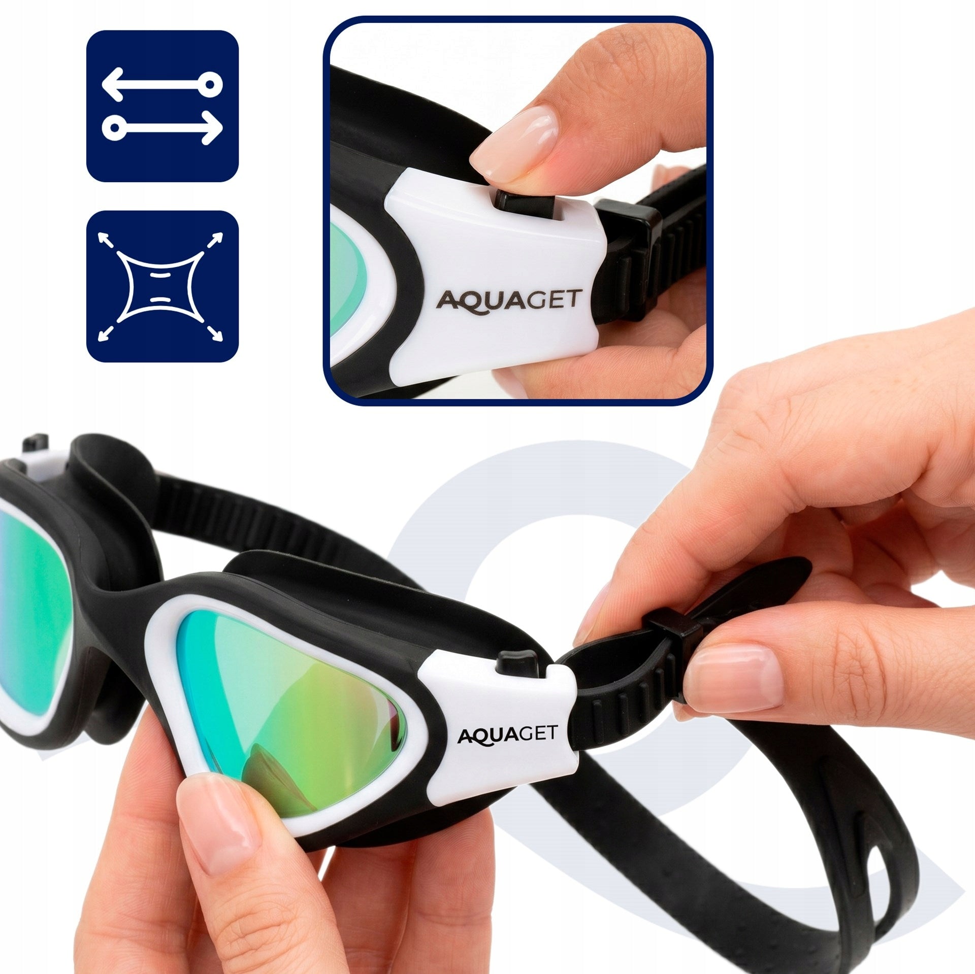SWIMMING GOGGLES FOR SWIMMING POOL POLARIZATION GOGGLES ANTI-FOG UV filter Strap material silicone