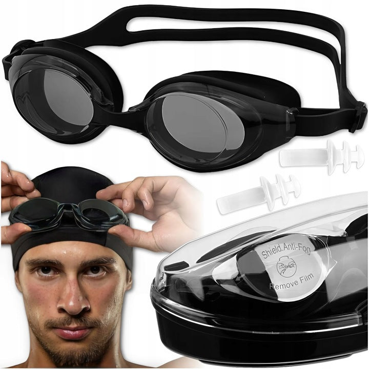 SWIMMING GOGGLES SWIMMING POOL GOGGLES ANTI-FOG EASY FASTENING
