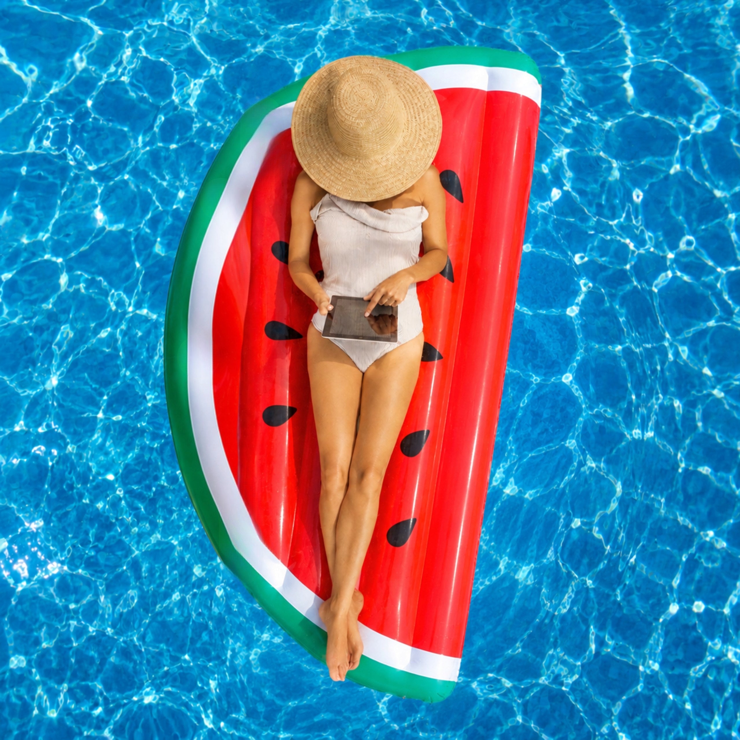 SWIMMING MATTRESS 170 CM CIRCLE INFLATABLE POOL INFLATABLE WATERMELON LARGE Packaging status original