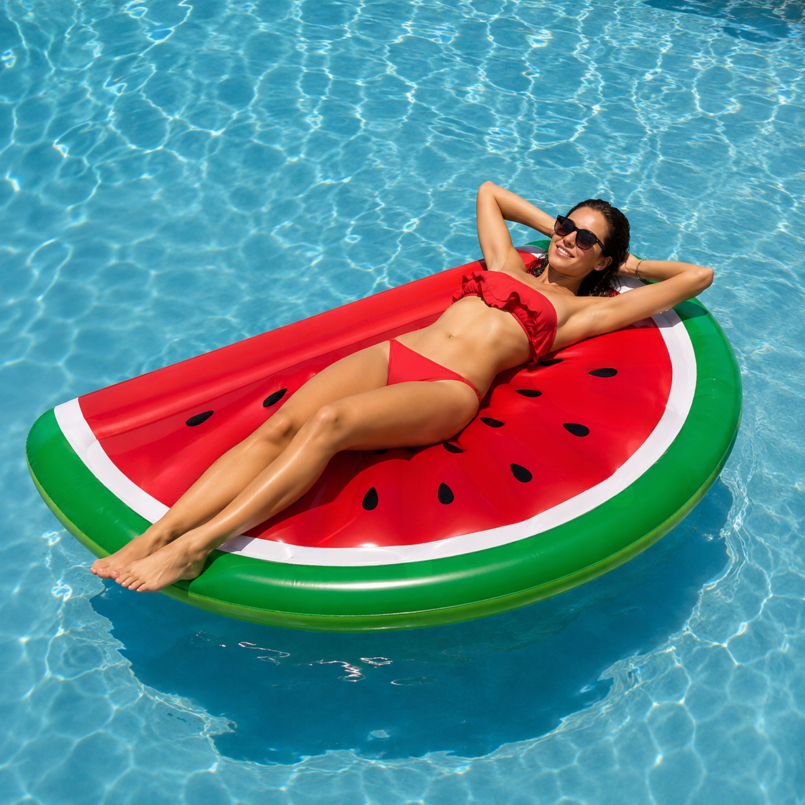 SWIMMING MATTRESS CIRCLE INFLATABLE POOL INFLATABLE WATERMELON LARGE 170CM Packaging status original