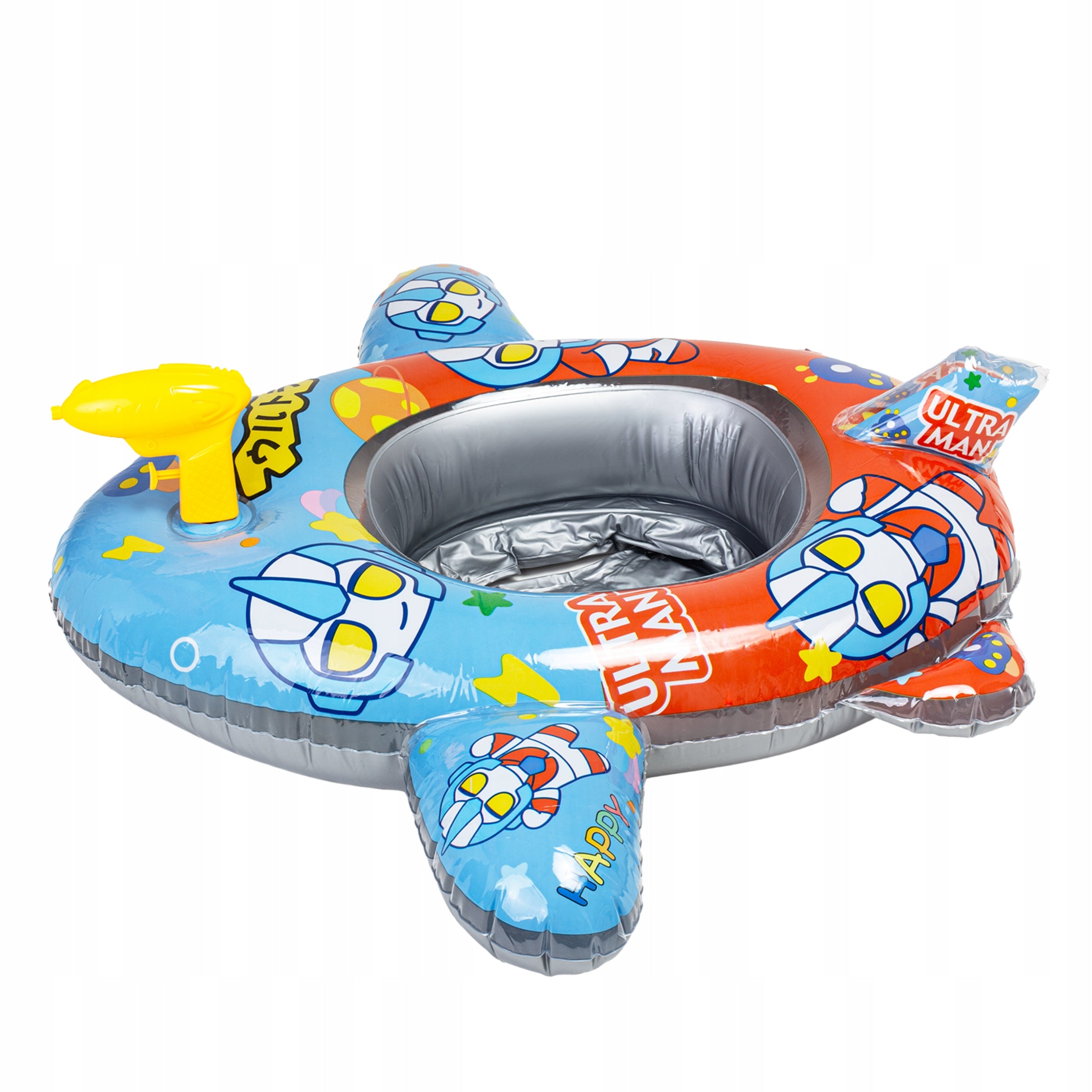 SWIMMING MATTRESS INFLATABLE WATER PONTOON NEAR CHILDREN WITH WATER GUN