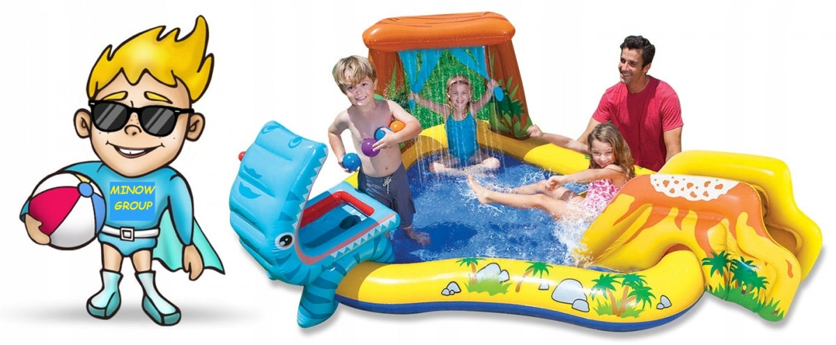 SWIMMING POOL INFLATABLE DINOSAUR SLIDE INTEX WATER SQUARE GARDEN LARGE FOR CHILDREN Brand Intex