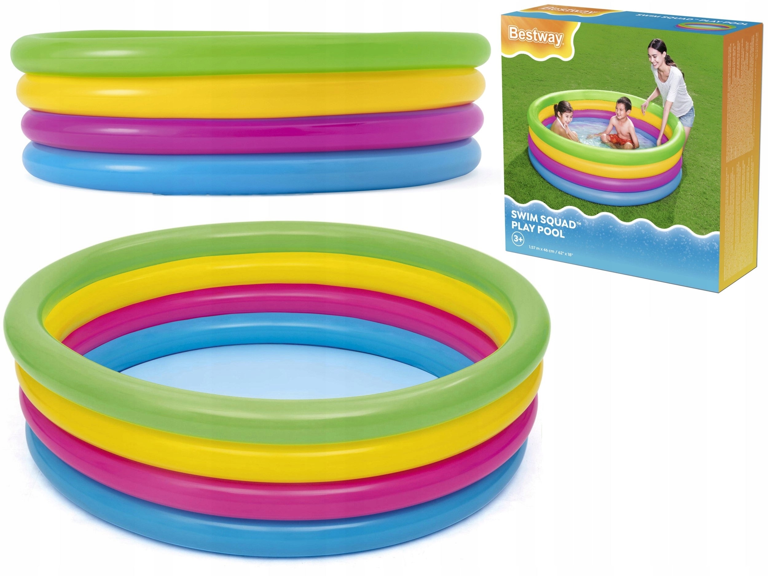 SWIMMING POOL INFLATABLE GARDEN POOL FOR CHILDREN BESTWAY 51117 COLORFUL
