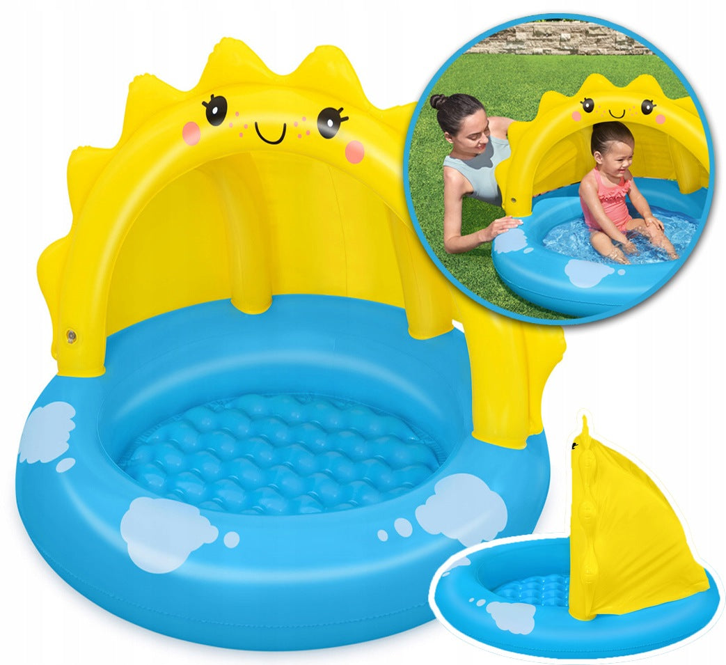 SWIMMING POOL INFLATABLE GARDEN POOL FOR CHILDREN WITH VISOR SOFT BOTTOM