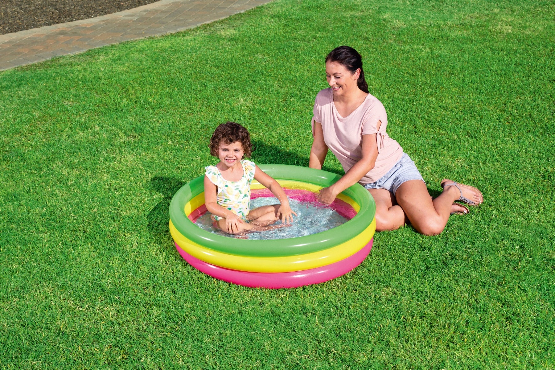 SWIMMING POOL INFLATABLE PADDLING POOL SOFT BOTTOM FOR CHILDREN 102X25CM BESTWAY Series 51104