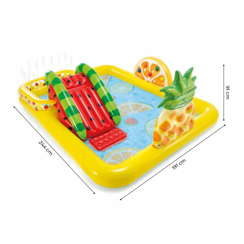 SWIMMING POOL INFLATABLE RECTANGULAR INTEX 57158 244 X 191CM FOR CHILDREN COLORFUL FRUIT Brand Intex