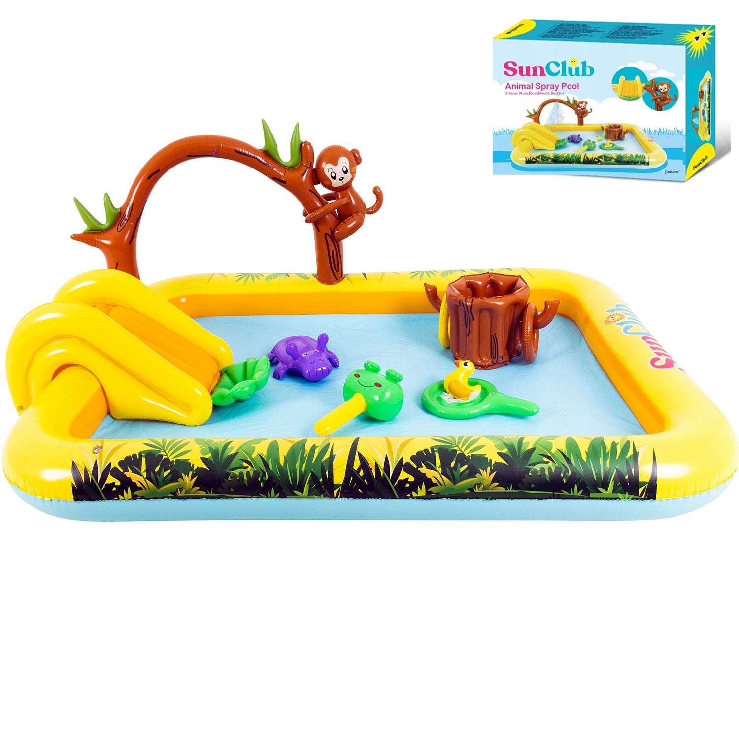 SWIMMING POOL PLAYGROUND WATER PARK FOR CHILDREN SLIDE + TOYS FOUNTAIN Product width 167 cm