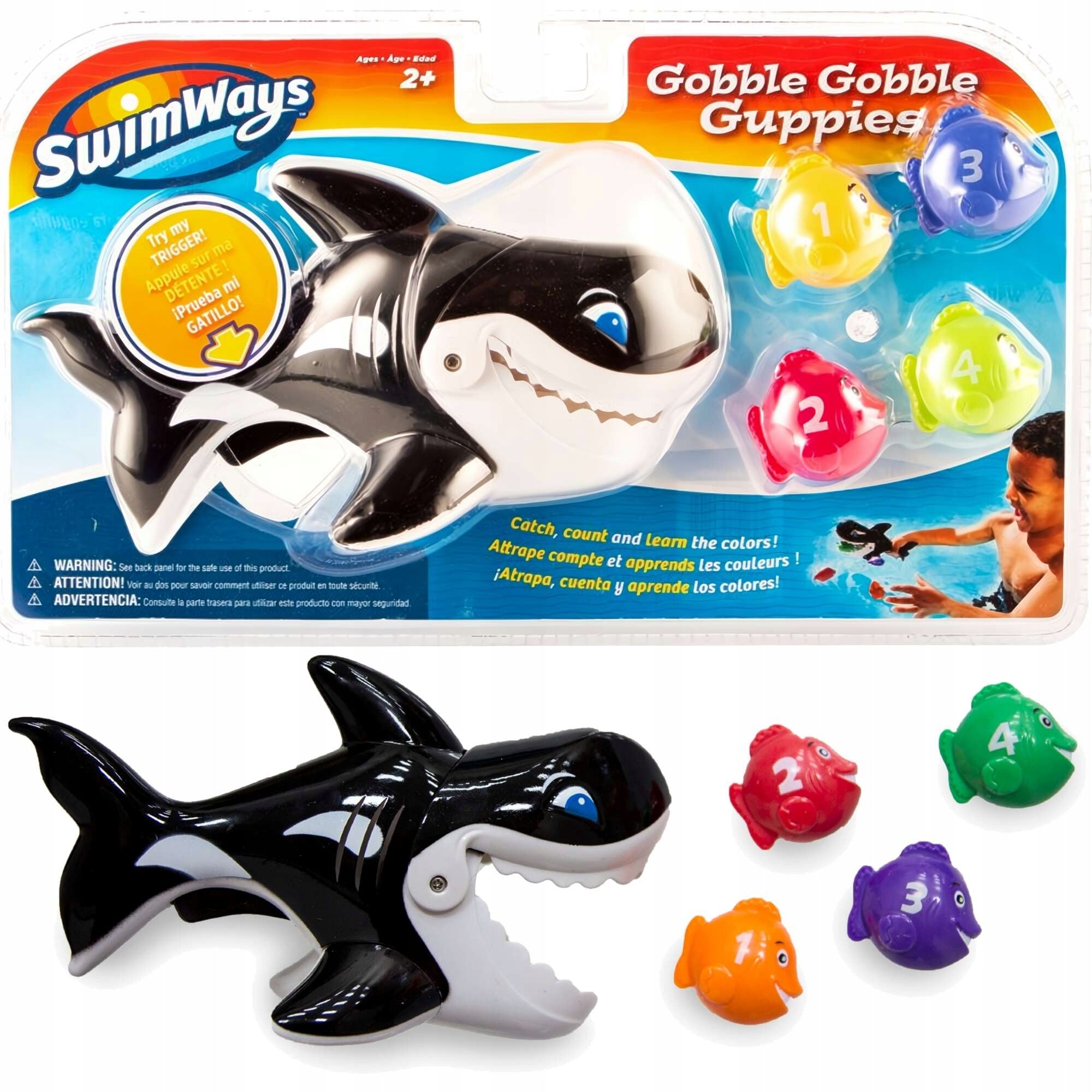 SWIMMING POOL WATER TOYS DIVING LEARNING SET ORCA + TORPEDO Packaging status original