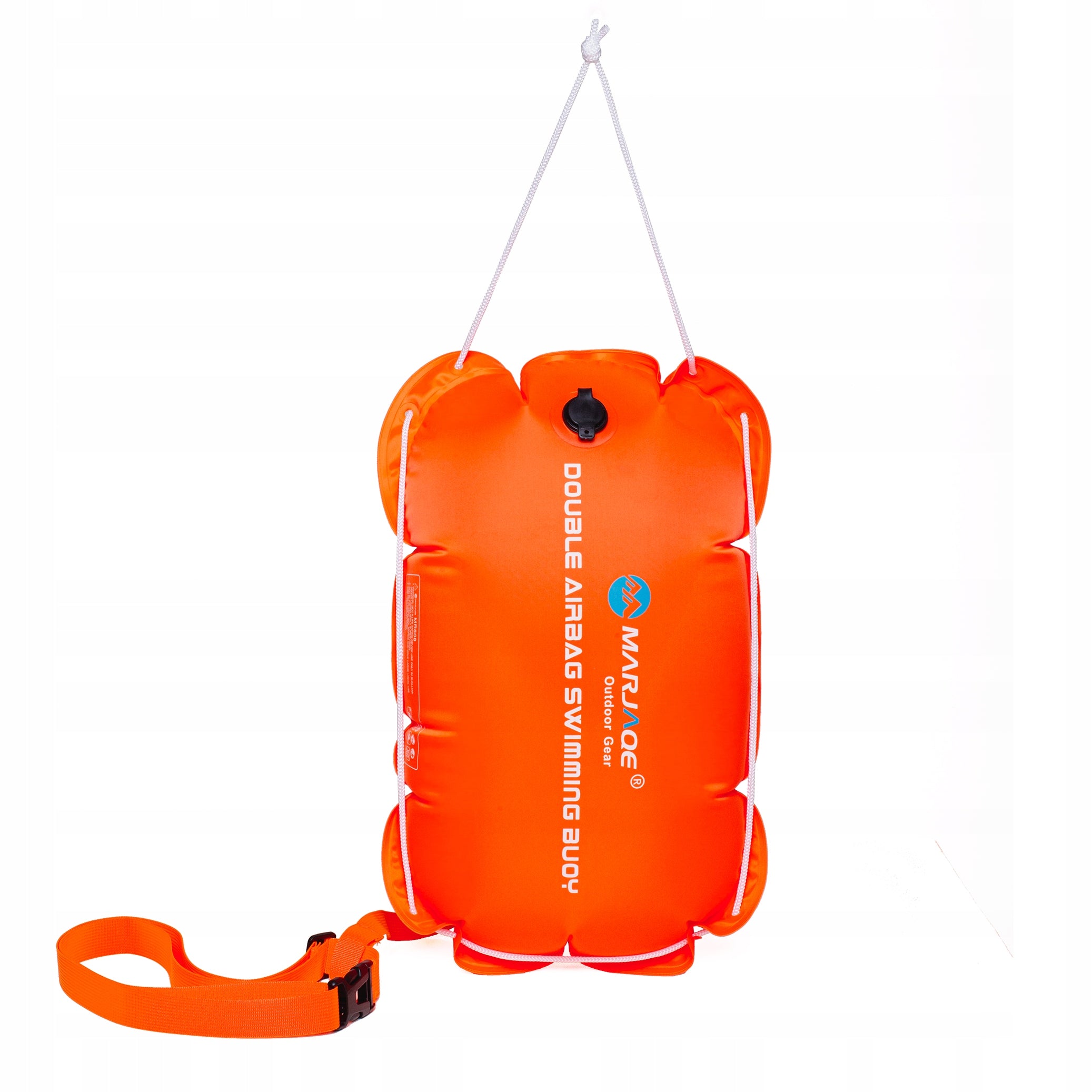SWIMMING SAFETY BUOY INFLATABLE SWIMMING BUOY TWO-CHAMBER BELAYING Model Bojka asekuracyjna dmuchana dwukomorowa na sup