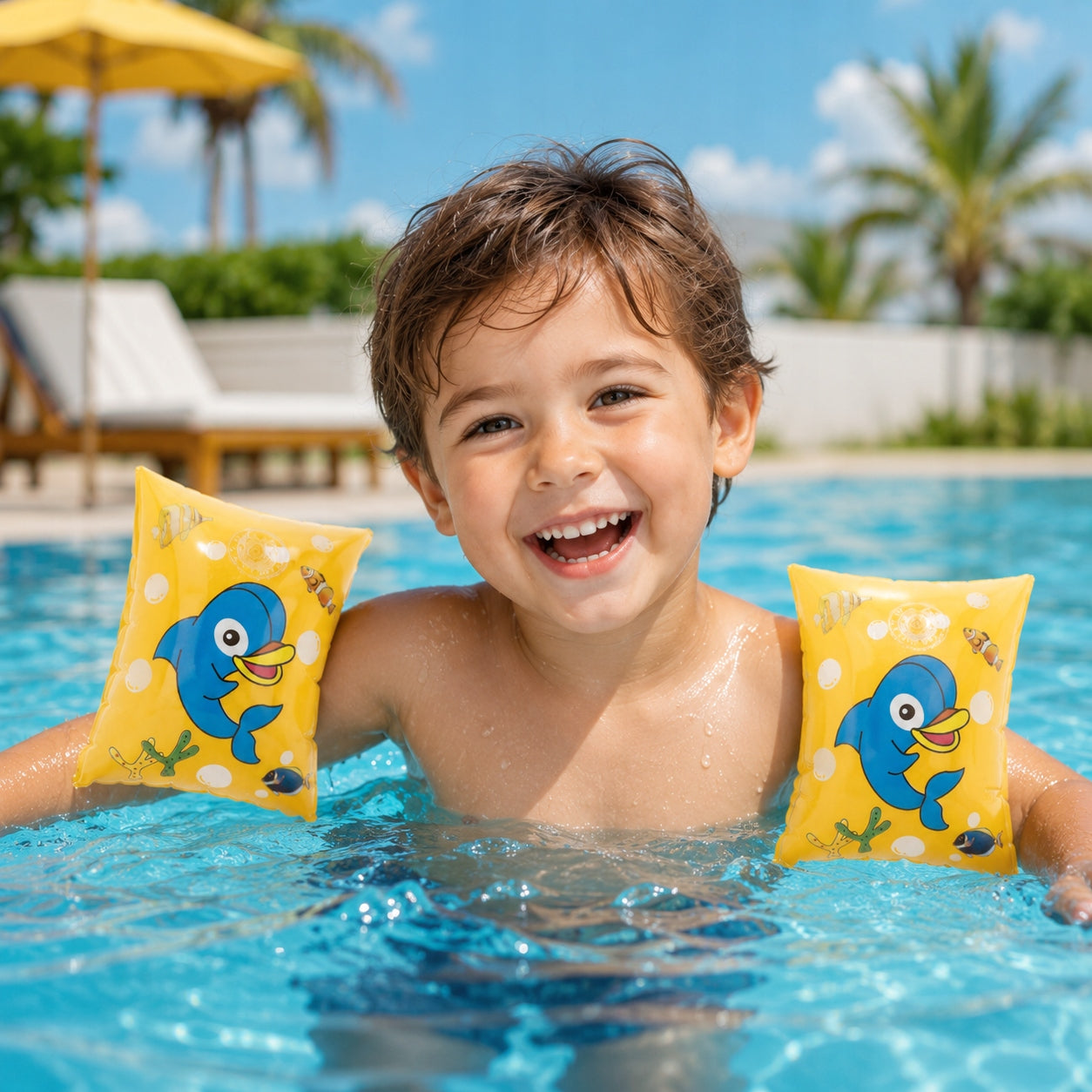 SWIMMING SLEEVES SHOULDER PADS FOR CHILDREN FOR SWIMMING POOL TO THE BEACH MIX V2 Packaging status original
