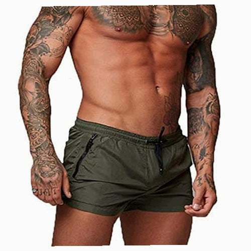 SWIMMING TRUNKS MEN'S BEACH SHORTS TRAINING FOR RUNNING POCKETS