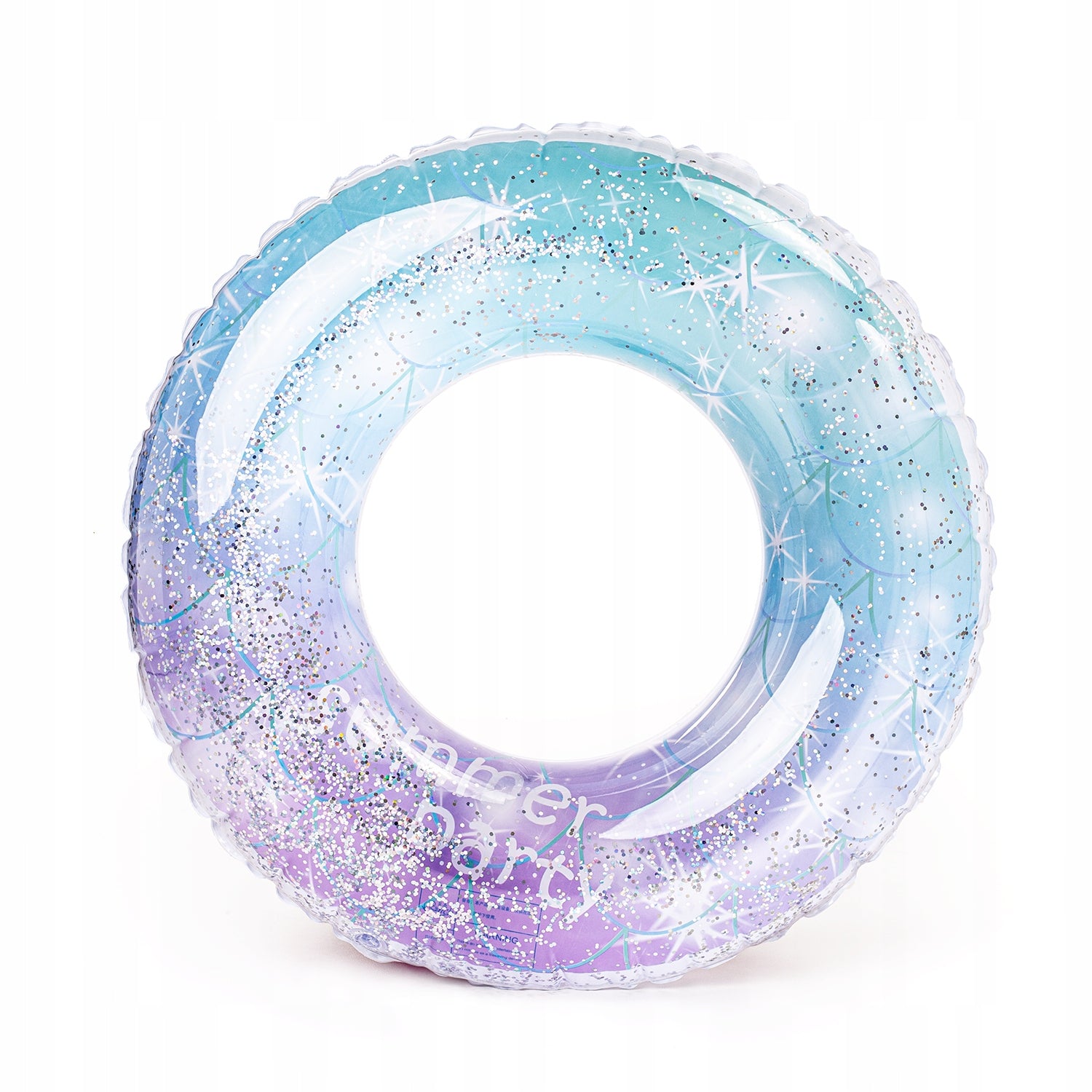 SWIMMING WHEEL CIRCLE MATTRESS INFLATABLE LARGE BEACH GLITTER 80CM FOR CHILDREN Color multicolor