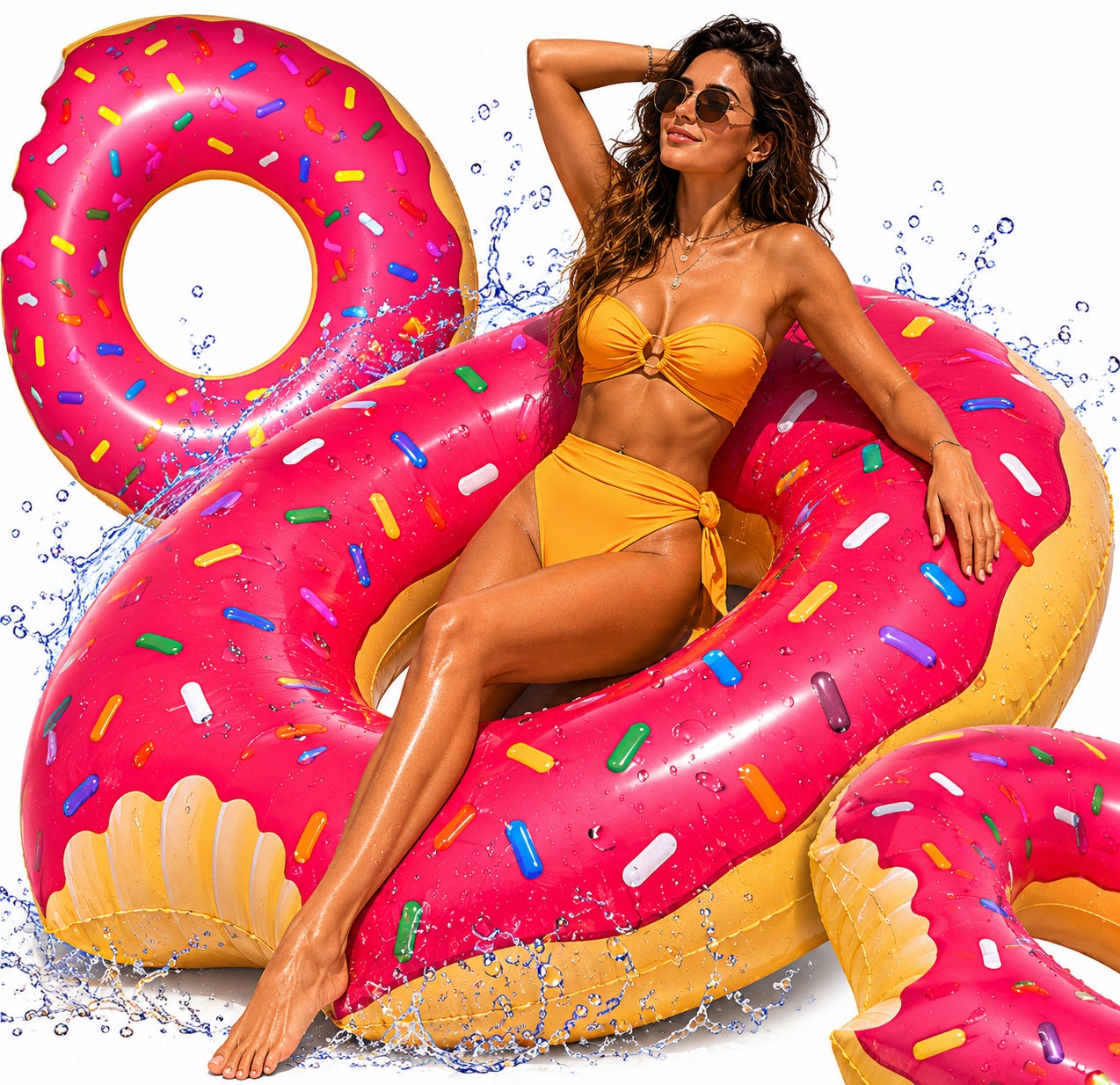 SWIMMING WHEEL INFLATABLE BEACH FOR SWIMMING POOL BEACHES CIRCLE DONUT 120 CM