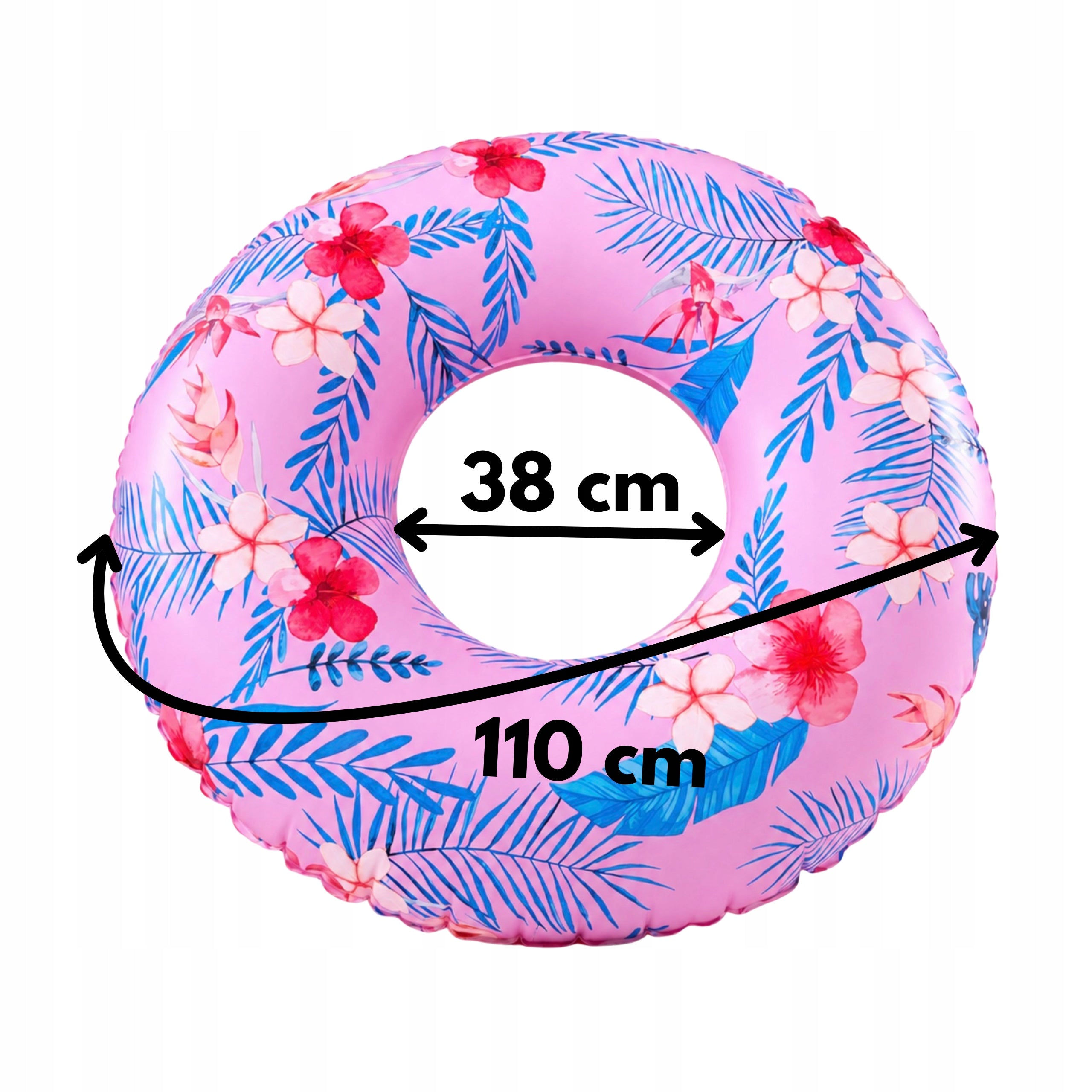 SWIMMING WHEEL INFLATABLE FOR WATER LARGE MATTRESS FOR BEACHES SWIMMING POOL 113 CM XXL Color pink