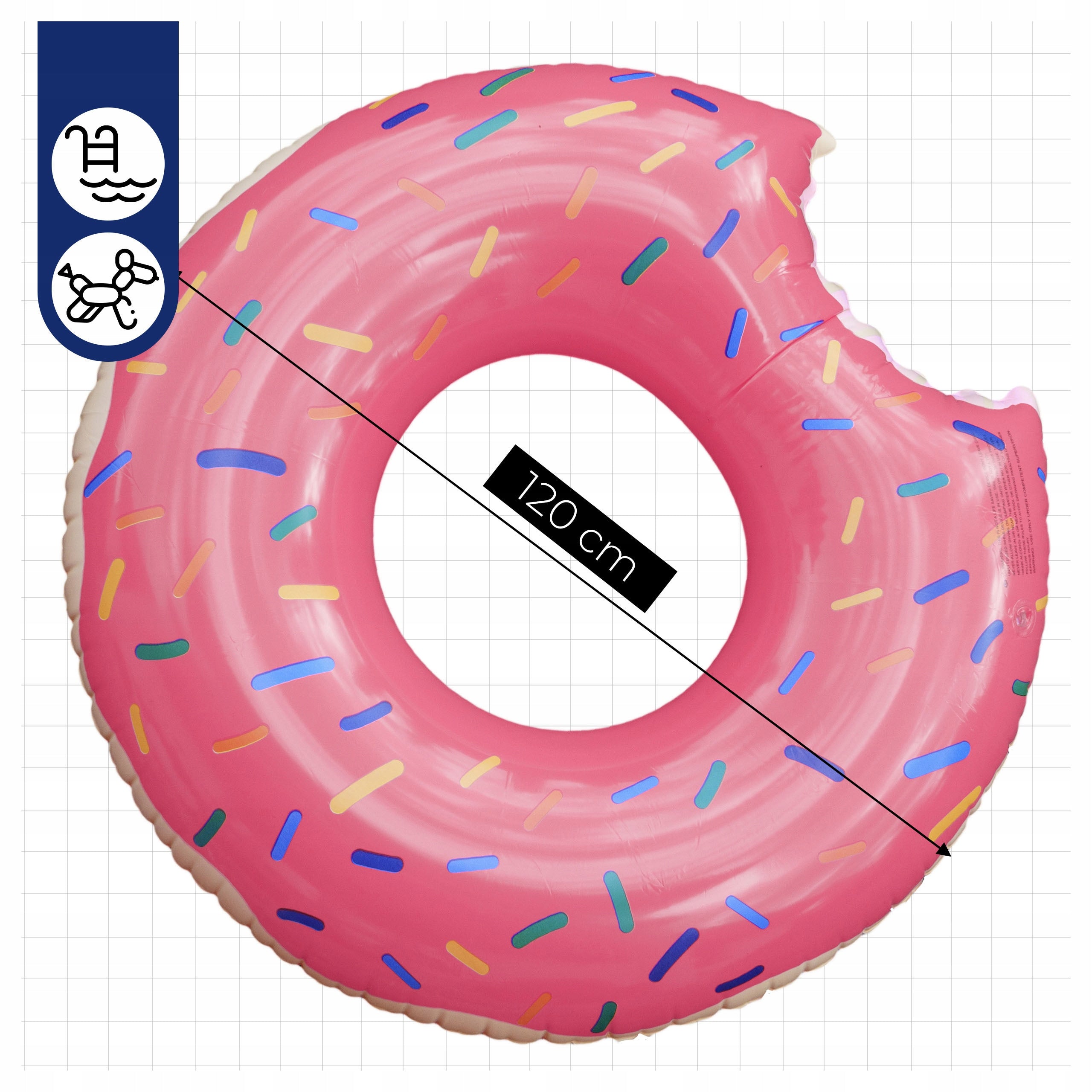 SWIMMING WHEEL INFLATABLE LARGE 120 FOR CHILDREN ADULT WATER MATTRESS DONUT Packaging status original