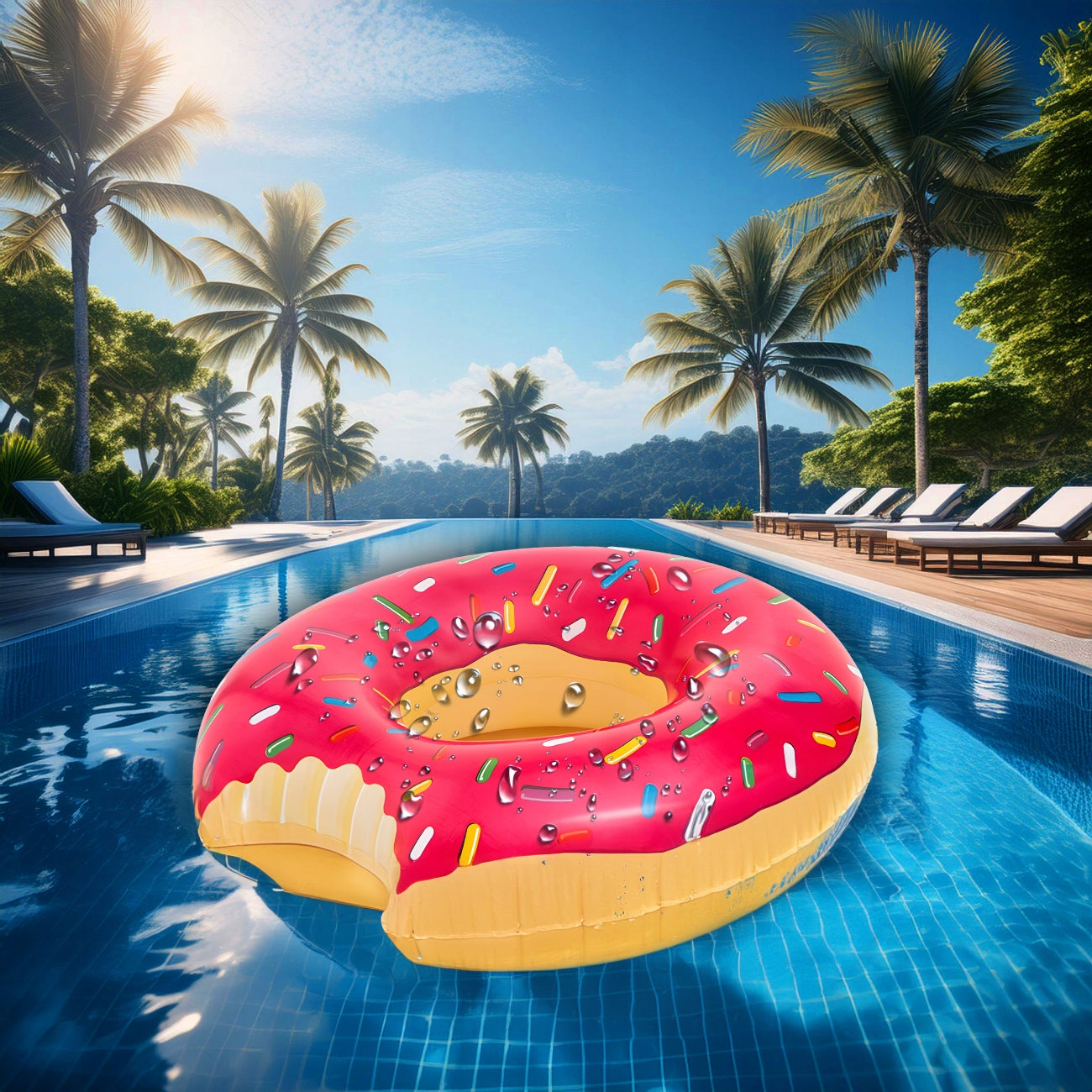 SWIMMING WHEEL INFLATABLE LARGE MATTRESS FOR POOL WATER DONUT CIRCLE 120CM XXL Model KOŁO DMUCHANE NAD WODĘ MEGA PĄCZEK DONUT MATERAC