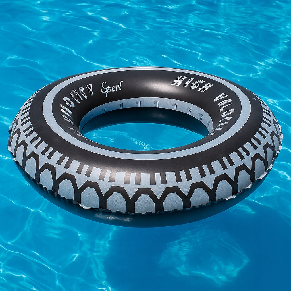 SWIMMING WHEEL INFLATABLE LARGE WATER BEACH MATTRESS WHEEL TIRE FOR CHILDREN Color black