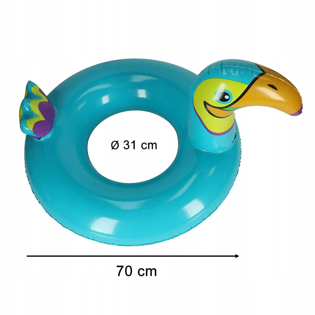 SWIMMING WHEEL INFLATABLE WHEEL FOR CHILDREN FOR SWIMMING POOL 70 CM TOUCAN 6 YEARS Color multicolor