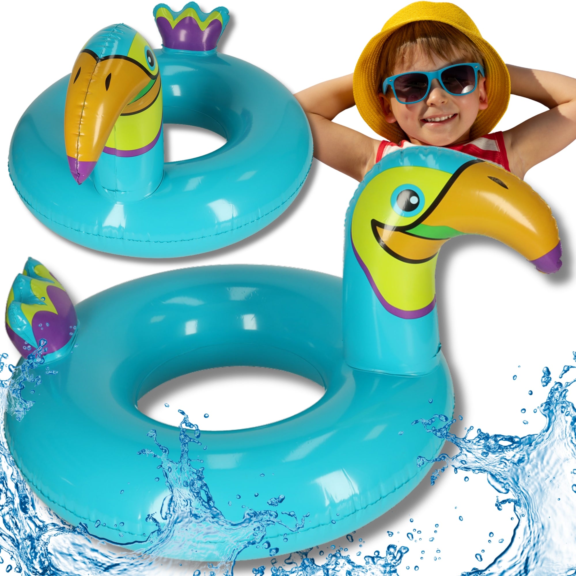SWIMMING WHEEL INFLATABLE WHEEL FOR CHILDREN FOR SWIMMING POOL 70 CM TOUCAN 6 YEARS