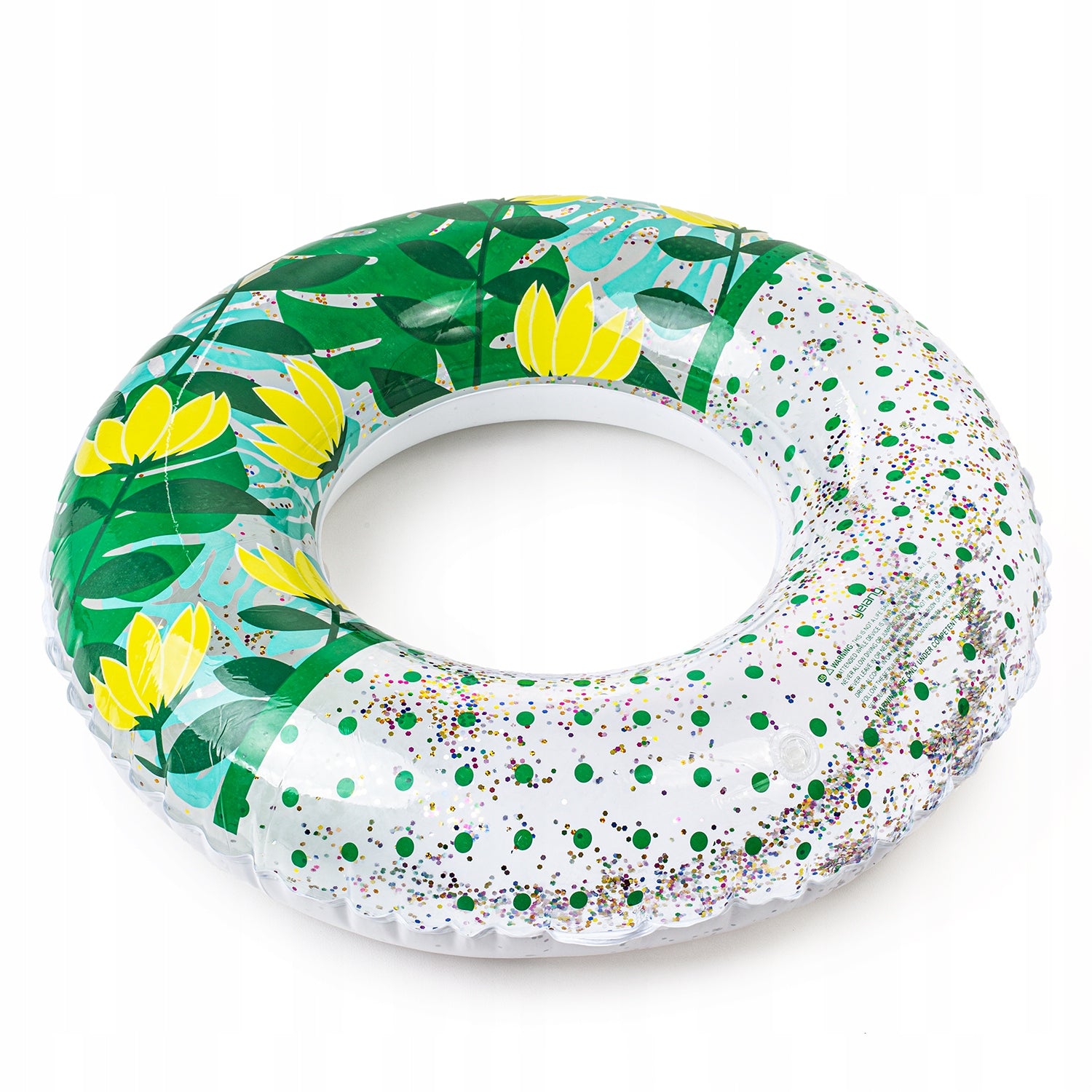 SWIMMING WHEEL MATTRESS INFLATABLE CIRCLE LARGE BEACH GLITTER 80CM FOR CHILDREN Length 73 cm