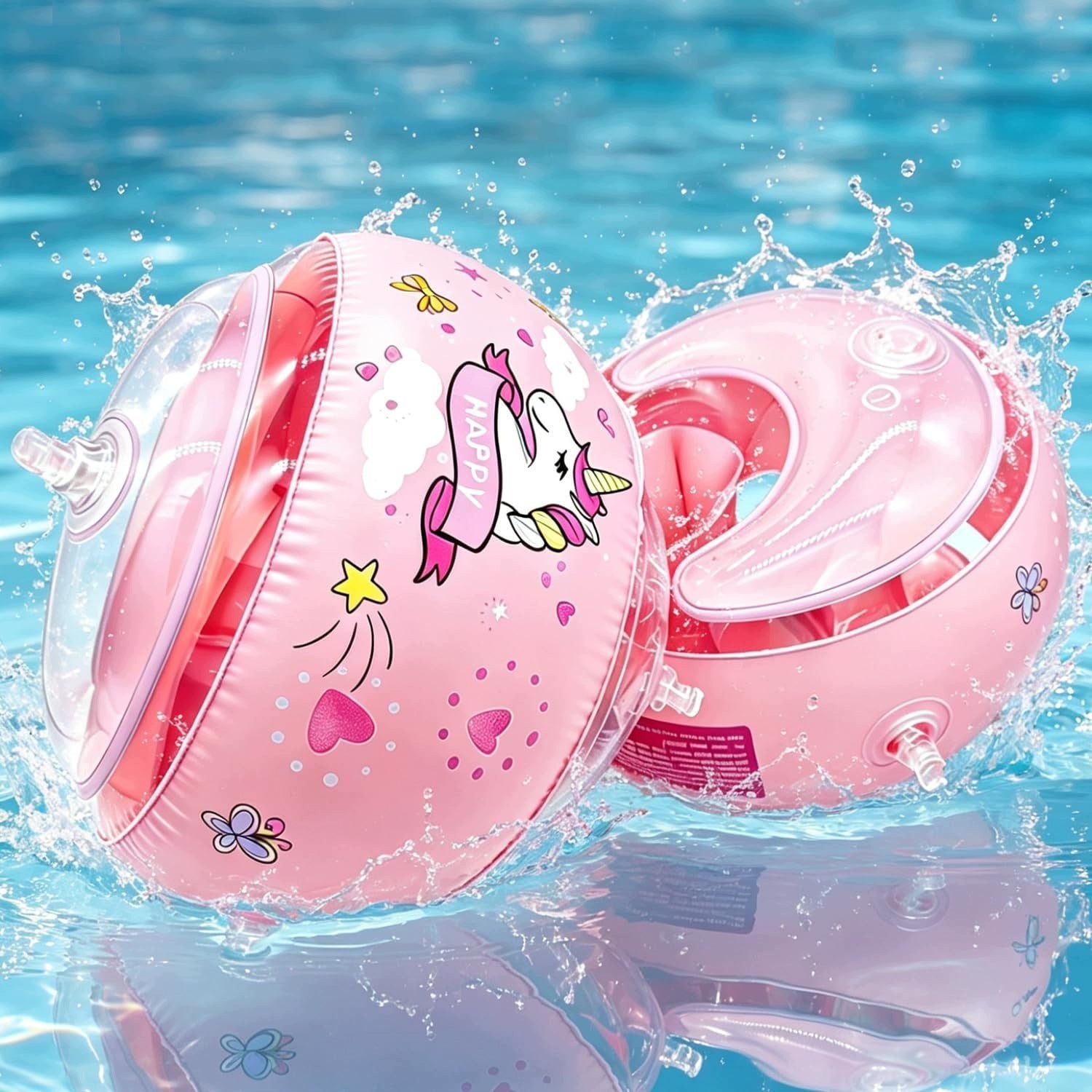 SWIMMING WINGS 2 PCS INFLATABLE 20-40KG TRANSPARENT Brand no brand